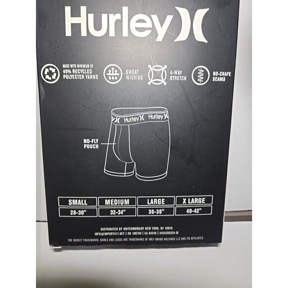 Hurley 3-Pack Men's Regrind Boxer Briefs L 36-28" Green/Blue Tropical/Black - Picture 6 of 7